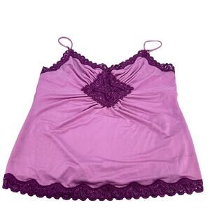 Vintage Y2K The Limited Pink/Purple Lace Babydoll Coquette Camisole Cami Top M